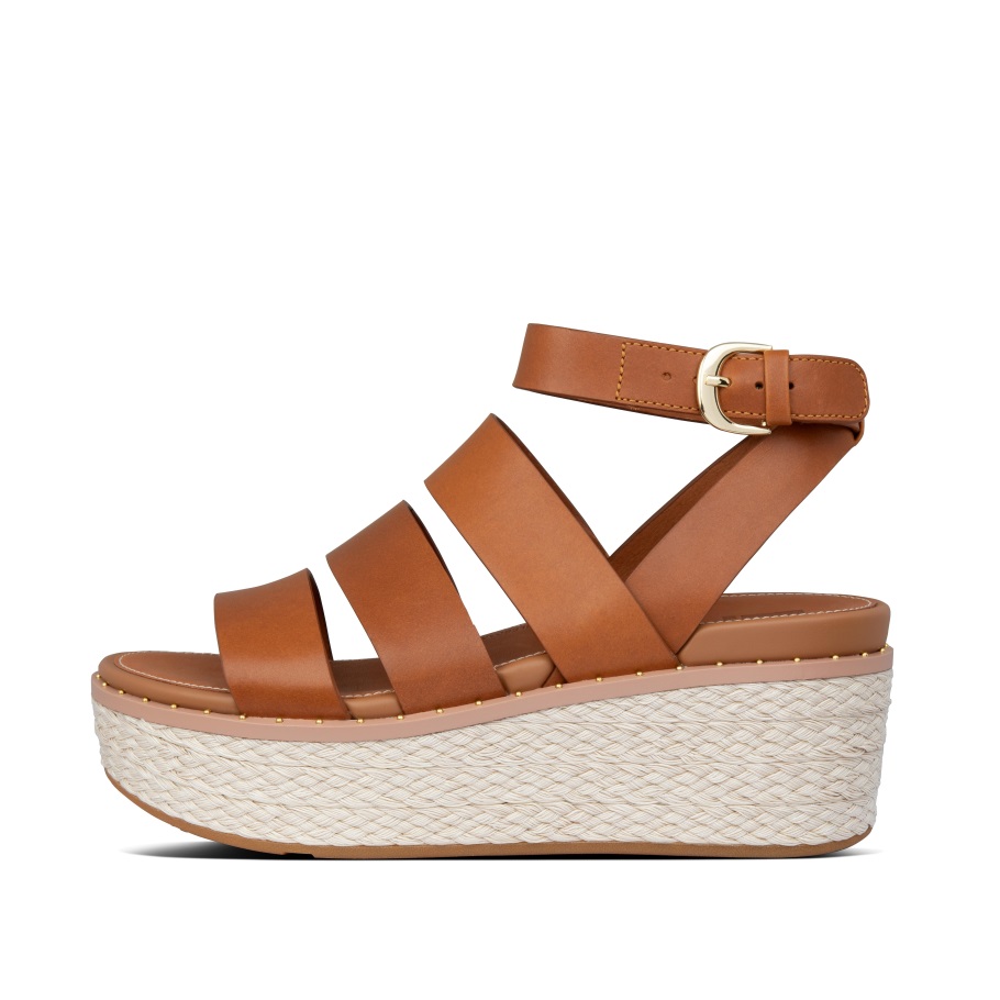 Fitflop Eloise Espadrille Keilsandalen Hellbraun