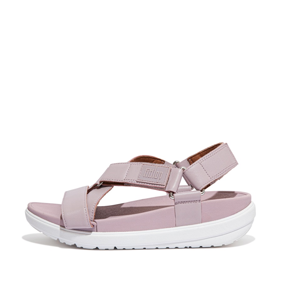 Fitflop Loosh Ledersandalen Mit überkreuzten Riemen Soft Lilac