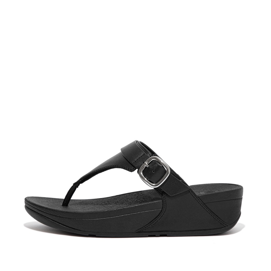 Fitflop Lulu Verstellbare Zehenstege Aus Leder Ganz In Schwarz