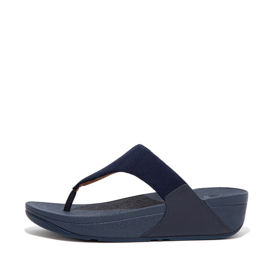Fitflop Lulu Zehenstegsandalen Aus Wildleder Midnight Navy