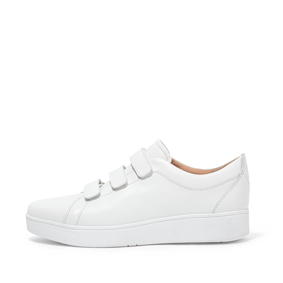 Fitflop Rallye-Sneaker Aus Leder Mit Riemen Urban White