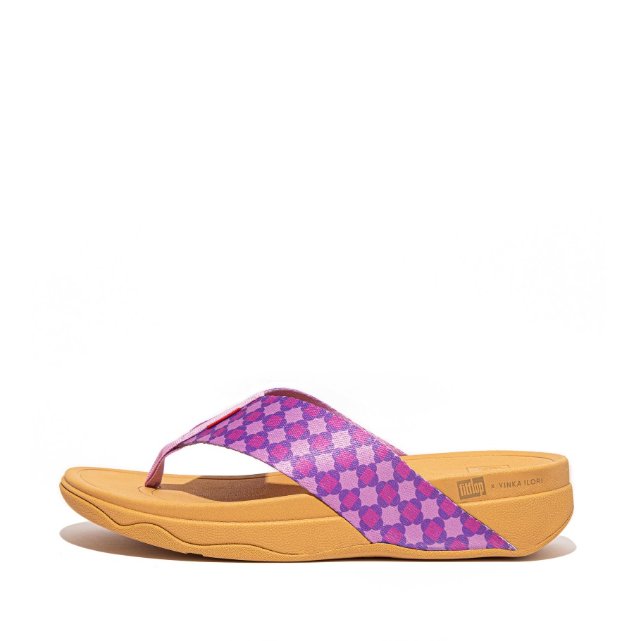 Fitflop Surfa X Yinka Ilori Toe-post Sandalen Violett-pflaume-mix