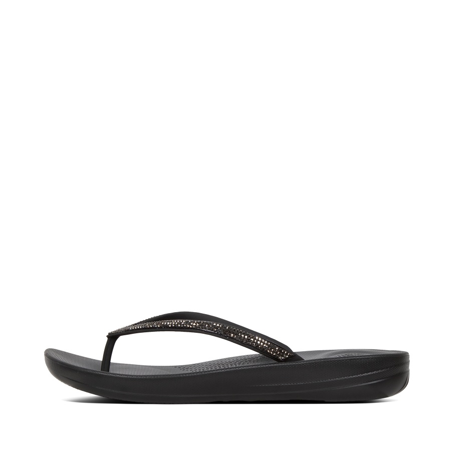 Fitflop Iqushion Sparkle Ergonomische Flip-flops Schwarz