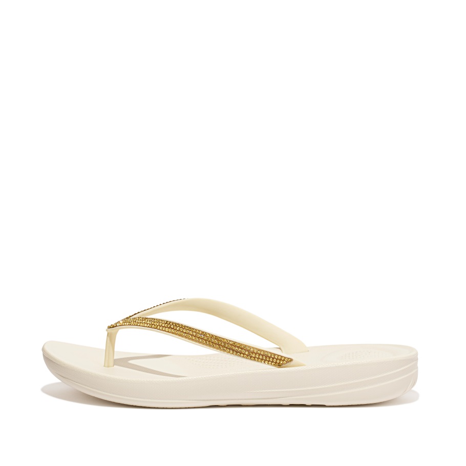 Fitflop Iqushion Sparkle Ergonomische Flip-flops Creme
