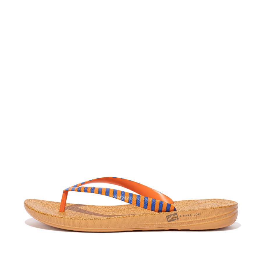 Fitflop Iqushion X Yinka Ilori Herren Flip-flops Orange-blau